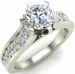 1.00 ctw Riviera Shank Diamond Engagement Ring 18K Gold (G,SI)
