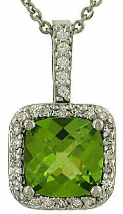 Pave Diamond and Peridot Pendant