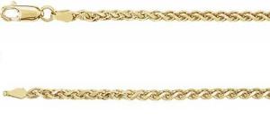 14K Yellow Gold 2.75mm Diamond Cut Chain Necklace