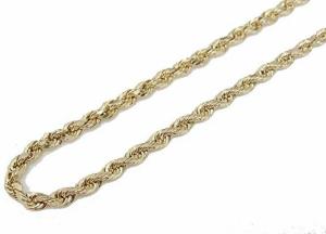 10K Yellow Gold Italian Rope Chain 22 Inches 2.5mm wide Hollow 3.5 Grams
