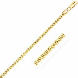 14K Yellow Gold Light Weight Chain Necklace for Women with Lobster-Claw 2.4mm,Simulated
