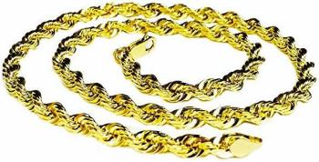 14 RGC 18KT Solid Yellow Gold Diamond Cut Chain Necklace 32 Inches 7 mm 135 grams