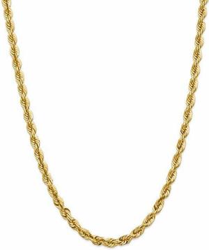 14k 5.5mm Sparkle-Cut Rope With Lobster Clasp Chain Necklace - 36 Inch