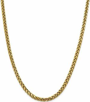 Briliant Bijou Genuine 14k Yellow Gold 5.00mm Semi-Solid Wheat Chain Necklace 26 inches