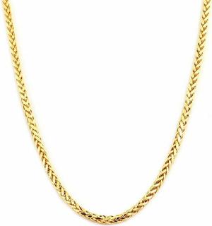 Mr. Bling 10K Yellow Gold Wheat, Palm Chain Necklace with Lobster Lock