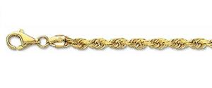 18Kt Solid Gold Diamond Cut Rope Chain Necklace
