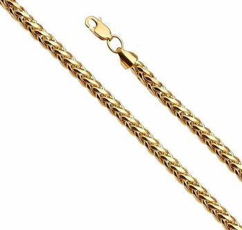 Braided/Twisted Wheat-style Chain, Extra Petite, Gold-tone Finish - 3/16  inch (4mm) Wide Luxury Chain Strap - Handle to Crossbody Lengths