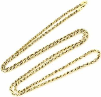 18K Gold 3MM Diamond Cut Rope Chain Necklace Unisex
