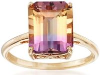 3.40 Carat Ametrine Solitaire Ring in 14kt Yellow Gold