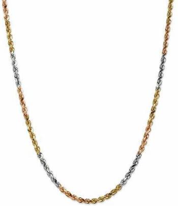 Jewelry Necklaces Chains 14k Tri-Color 4mm Rope Chain