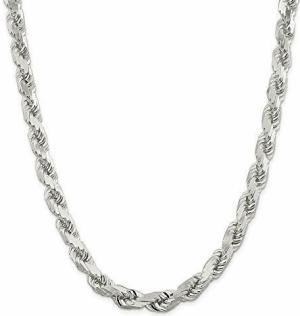 FB Jewels Sterling Silver 10.25mm Diamond-cut Chain