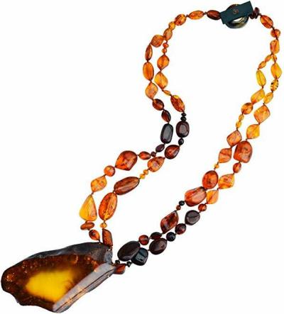 Magnificent Deep CherryAmber Stone Statement Necklace