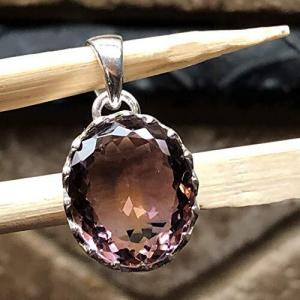 Natural Ametrine 925 Solid Sterling Silver Solitaire Pendant 25mm Long