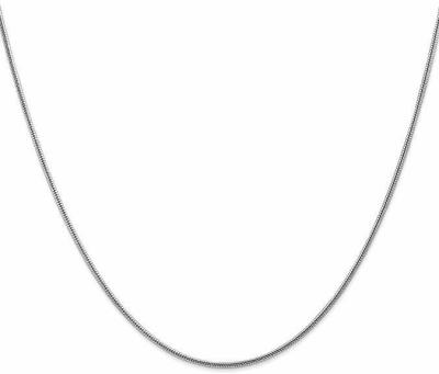 FB Jewels Solid 14K White Gold 1.6mm Round Snake Chain