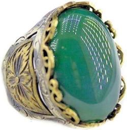 Sterling silver unisex ring handmade, jade natural gemstone,Byzantine Empire ring