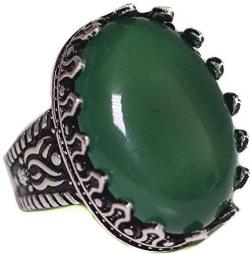 Sterling Silver Mens Ring, Jade, Agate, Onyx, Turquoise Natural Gemstone