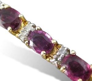 8.50CT Diamond & AAA Garnet 14K Yellow Gold Classic Tennis Bracelet