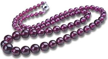 4.5-10mm Purple Natural Garnet Gemstone Crystal Round Bead Long Chain Necklace