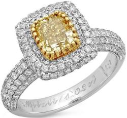 14k Gold 2.35CTW Diamond Ring, (VS1-VS2/G-H/Fancy Yellow)