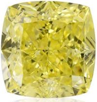 1.04 Carat Fancy Intense Yellow Loose Diamond Natural Color Cushion Cut