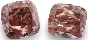 1.33 Carat Fancy Intense Orangy Pink Loose Diamond Natural Color Pair