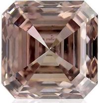 0.50Cts Fancy Pink Brown Loose Diamond Natural Color Asscher Shape
