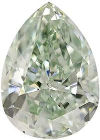 0.32 Carat Fancy Green Loose Diamond Natural Color Pear Shape GIA Cert Untreated