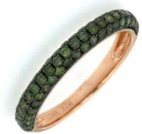 .80CT Green Diamond 14K Rose Gold 3D 3 Row SEMI Eternity Anniversary Ring