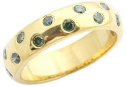 Goldenstar 0.50Ct. Green Diamond Ring, 14k Gold Fancy Band