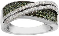 Prism Jewel 0.75Ct Green Diamond with Diamond Anniversary Ring