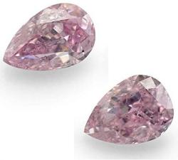 0.62Cts Fancy Intense Purplish Pink Loose Diamond Natural Color Pear Pair GIA