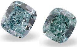 0.41Cts Fancy Intense Blue Green Loose Diamond Natural Color Pair GIA Untreated