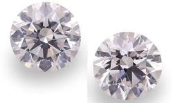 2.09Cts Faint Pink Loose Diamond Natural Color Round Cut Pair