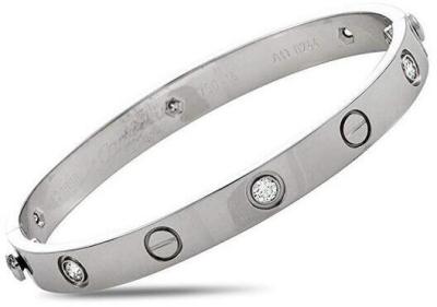 18K White Gold 6 Diamond Cartier Love Bracelet