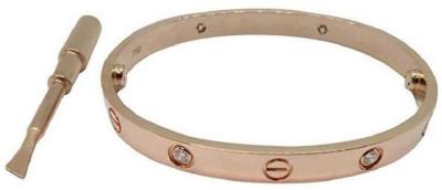 Love 4 Round Cut Diamonds 14k Pink Gold Womens Engagement Wedding Bracelet