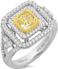 18k Two Tone Gold 1.75CTW Wedding and Engagement Diamond Ring