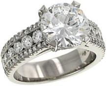 3 Row Diamond Engagement Ring