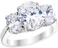 3 Three Stone Oval Diamond Engagement Ring 14K White Gold (H-I Color Ultra Premium)