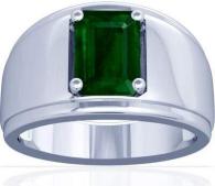 Platinum Emerald Cut Emerald Mens Ring (GIA Certificate)