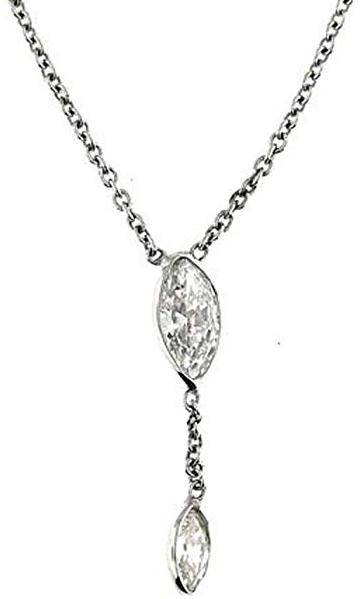 1.20 Ct White Gold Diamond By the Yard Necklace 14 Kt