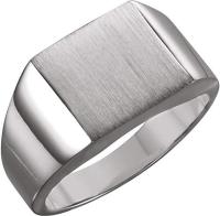 Platinum Men's Brushed Signet Ring (18mm)