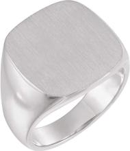 Bonyak Jewelry Platinum 18x18 mm Solid Signet Ring