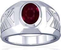 Platinum Oval Cut Ruby Mens Ring