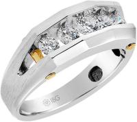 IBG Men's 14k Two-Tone Gold 1 Carat Diamond Wedding Band