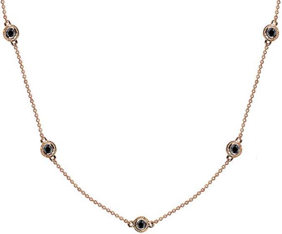 Precious Stars Jewelry 14K White Gold 5-Stone DiamondS by The Yard Necklace