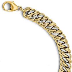 Leslie's 14K Gold Rhodium-plated Fancy Link Bracelet Fine Jewelry