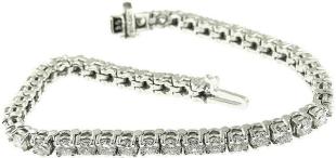 7.11 Ct White Gold Diamond Women's Fashion Tennis Bracelet 14 Kt