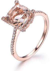 14K Rose Gold Wedding Band,8mm Cushion Cut Morganite Engagement Ring,VVS Pink Gemstone,Wedding Promise
