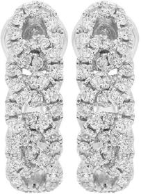 14K White Gold 0.98 cttw Round-Cut Diamond Overlap Earrings