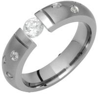 Alain Raphael Titanium Ring with Tension Set Diamond 5 Millimeters Wide Wedding Band